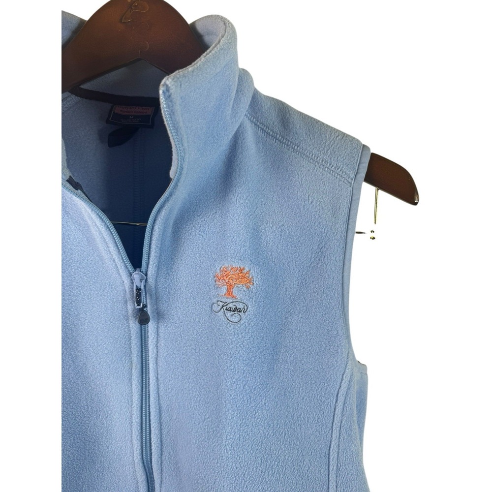 Vineyard Vines Fleece Zip Vest Women's Sz Medium Light Blue Kiawah Island - Picture 4 of 5